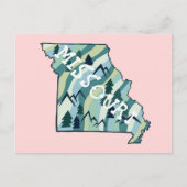 ミズーリ州図解入りの、写真付きのの地図 ポストカード (正面)