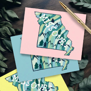 ミズーリ州図解入りの、写真付きのの地図 ポストカード