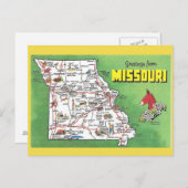 ミズーリ州地図はがき ポストカード (正面/裏面)