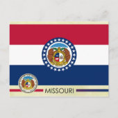 ミズーリ州旗と印章 ポストカード (正面)