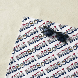 ミズーリ州旗の色タイポグラフィパターンUSA ビーチタオル