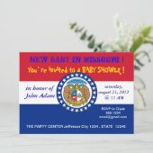 ミズーリ州旗を使ったベイビーシャワーの招待状 招待状 (スタンド正面)