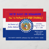 ミズーリ州旗を使ったベイビーシャワーの招待状 招待状 (正面/裏面)