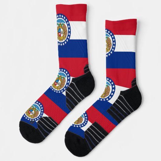 ミズーリ州旗を持つアスレティッククルー靴下 ソックス (左)