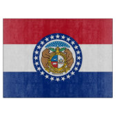 ミズーリ州旗を持つガラス製板 カッティングボード (正面)