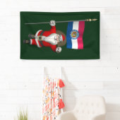 ミズーリ州旗を持つサンタクロース 横断幕 (インサイチュ)