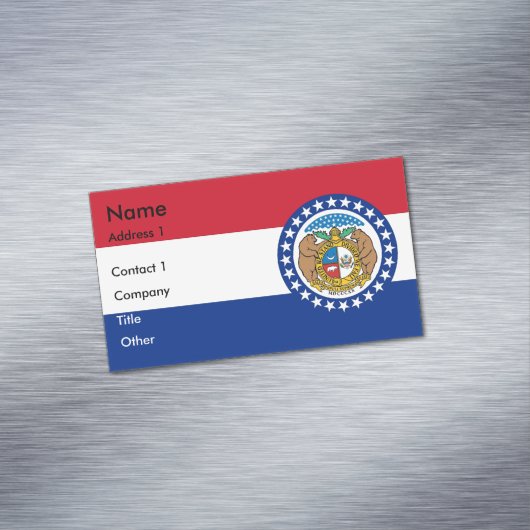 ミズーリ州旗を持つ名刺マグネット マグネット名刺 (インサイチュ)