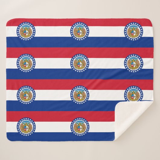 ミズーリ州旗を持つ愛国心のあるシェルパ毛布 シェルパブランケット (正面(横))