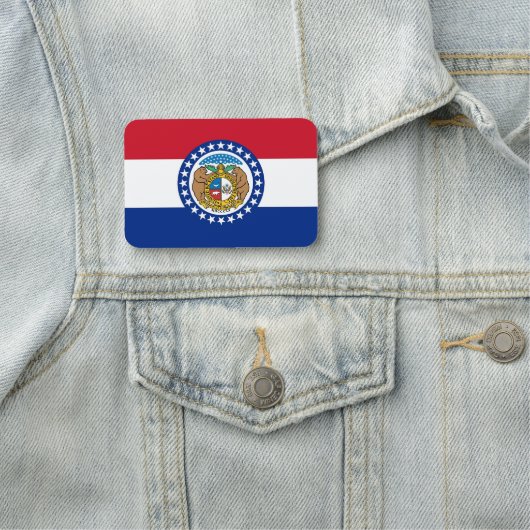 ミズーリ州旗を持つ愛国的な名前タグ 名札 (インサイチュ)