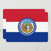 ミズーリ州旗を持つ愛国的な招待状 招待状 (正面/裏面)