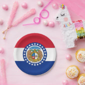 ミズーリ州旗を持つ愛国的紙プレート ペーパープレート (パーティー)