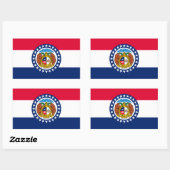 ミズーリ州旗デザイン 長方形シール (シート)