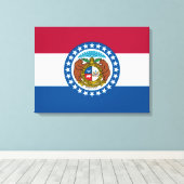 ミズーリ州旗 キャンバスプリント (インサイチュ (ウッドフロア))