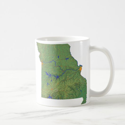ミズーリ州旗+地図マグカップ コーヒーマグカップ (右)