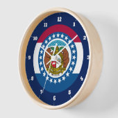 ミズーリ州旗 壁時計 (傾斜)