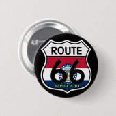 ミズーリ州旗Route 66シールド 缶バッジ (正面&裏面)
