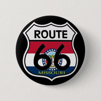 ミズーリ州旗Route 66シールド 缶バッジ