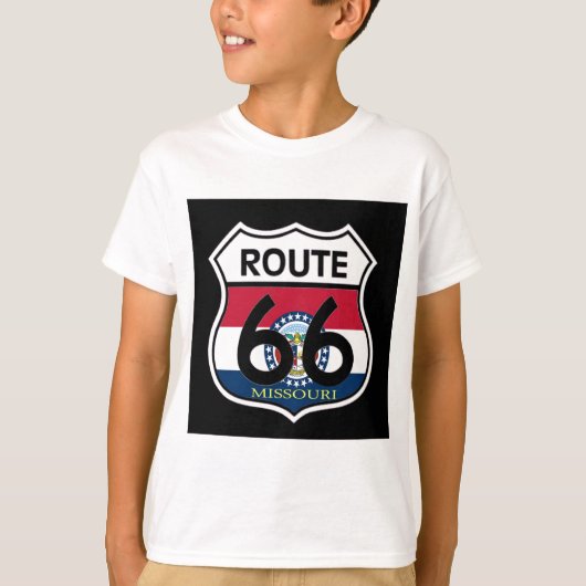 ミズーリ州旗Route 66シールド Tシャツ (正面)