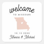ミズーリ州目的地ウェディング任意の色 スクエアシール (正面)