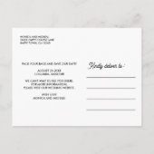 ミズーリ州目的地ウェディング任意の色 案内ポストカード (裏面)