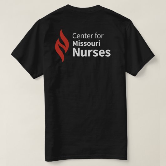 ミズーリ州看護師センター 黒Tシャツ Tシャツ (デザイン裏面)