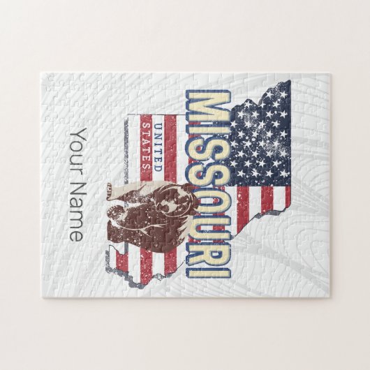 ミズーリ州統一された州レトロマップヴィンテージUSA ジグソーパズル (横)