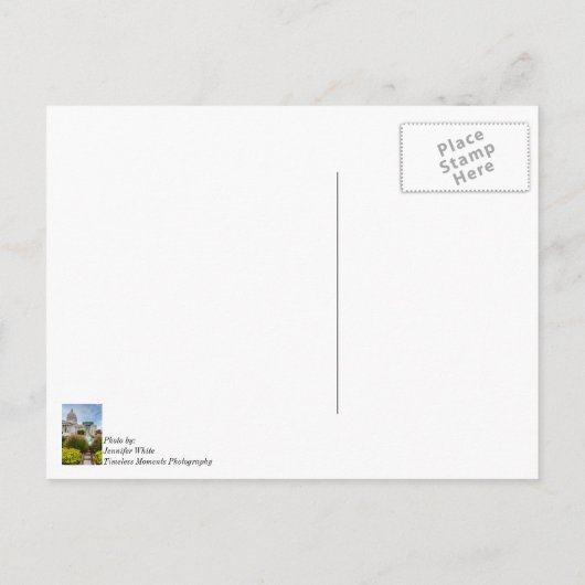 ミズーリ州議事堂と噴水の感謝ポストカード ポストカード (裏面)