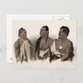 ミズーリ族のインディアン、オトー族のインディアン、そしてプンカスの首長 ポストカード (正面/裏面)