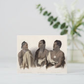 ミズーリ族のインディアン、オトー族のインディアン、そしてプンカスの首長 ポストカード (スタンド正面)