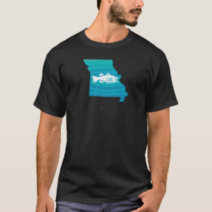 ミズーリ波魚釣り Tシャツ