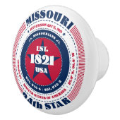 ミズーリ米州赤白青タイポグラフィ セラミックノブ (右)