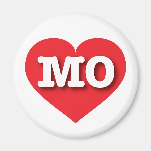 ミズーリ赤いハート- I love MO マグネット (正面)