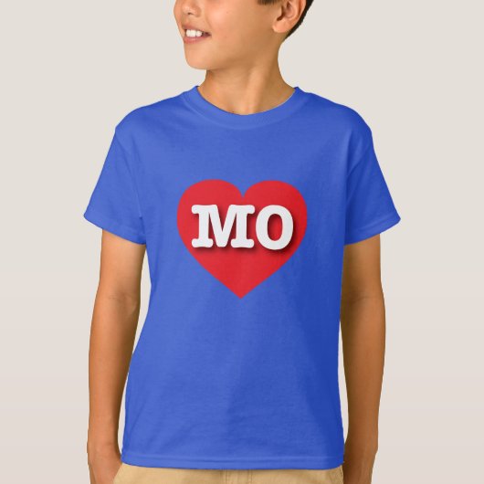 ミズーリ赤いハート- I love MO Tシャツ (正面)