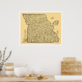 ミズーリ鉄道地図1897 ポスター (キッチン)