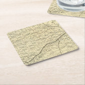 ミズーリ2の地図 スクエアペーパーコースター (アングル)