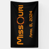 ミズーリ2024年太陽の皆既食 横断幕 (縦)