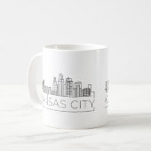 ミズーリ，カンザスシティー |都市型スカイライン コーヒーマグカップ (正面左)
