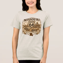 ミズーリ ゲートウェイ アーチ ヴィンテージ セピア ルート66 トライブレンドTシャツ