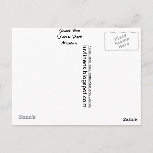 ミズーリ、ジュエルボックス、フォレストパーク ポストカード (裏面)