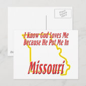 ミズーリ – 神は私を愛する ポストカード (正面/裏面)