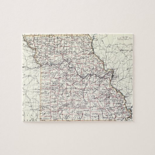 ミズーリ(1883年)のヴィンテージの地図 ジグソーパズル (横)