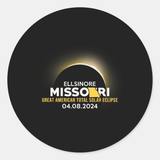 ミズーリMo Total 太陽の Eclipse 2024 ラウンドシール (正面)