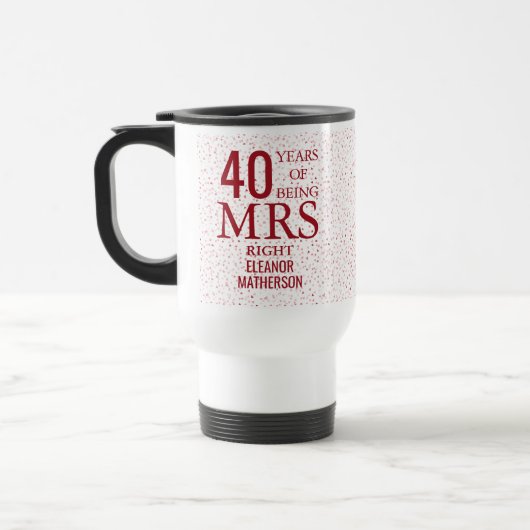 ミズ・ライト ファン 40周年 結婚記念日 ルビーハート トラベルマグ (左)