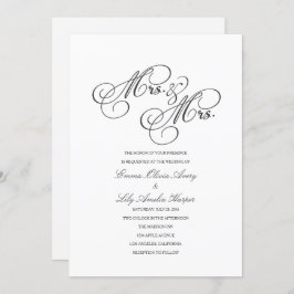 ミセスそしてミセス | Lesbianウェディング招待 招待状