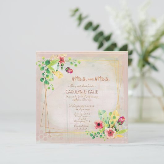 ミセスとミセス春の水の色の金ゴールド幾何学的 (スタンド正面)