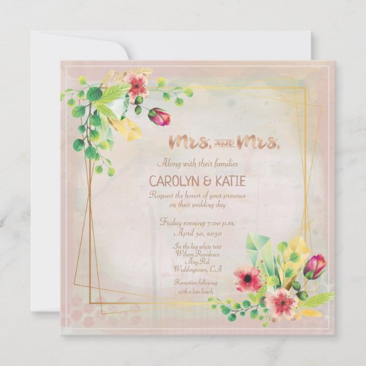 ミセスとミセス春の水の色の金ゴールド幾何学的 (正面)