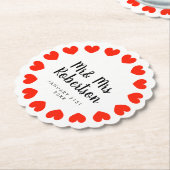 ミセスと結婚赤いハートのコースター ペーパーコースター (アングル)
