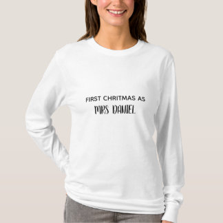 ミセスになって初めてのクリスマス 名前入りTシャツ Tシャツ