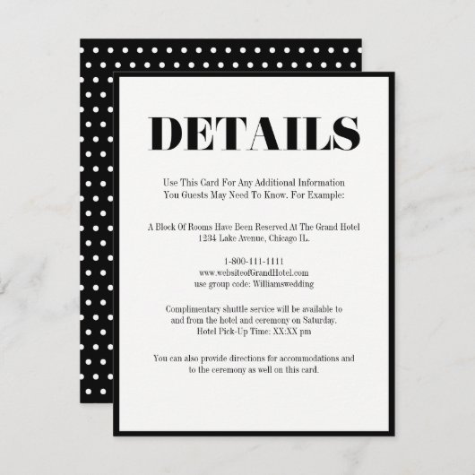 ミセスのモダンはっきりした結婚詳細 エンクロージャーカード (正面/裏面)