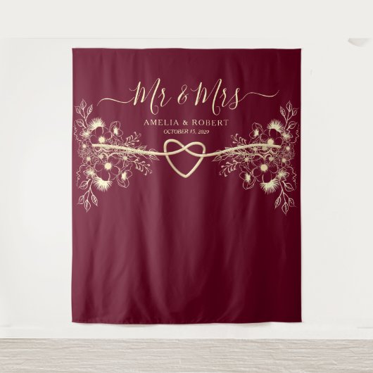 ミセスの写真結婚ブース背景 タペストリー (正面)